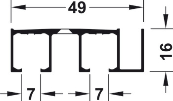 Top Track, Surface Mounted, for Sliding Cabinet Doors, Hawa Clipo 16 H