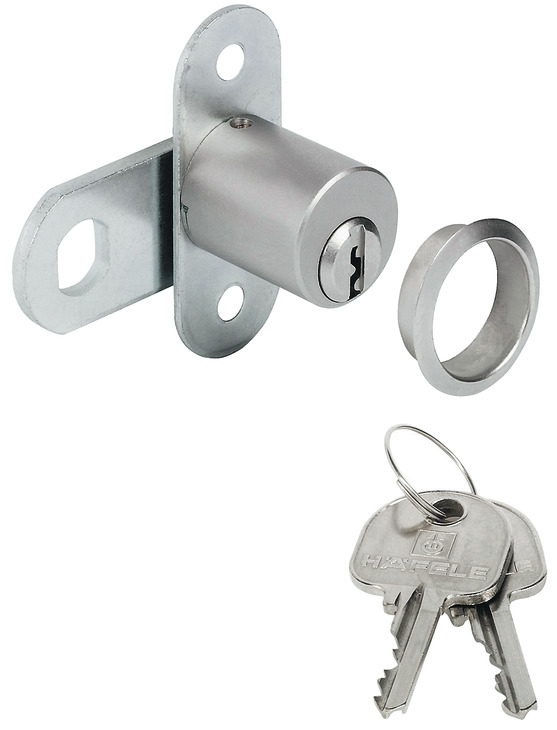 Cam Lock, with Ø 19 mm Cylinder and Key Trap - Häfele U.K. Shop